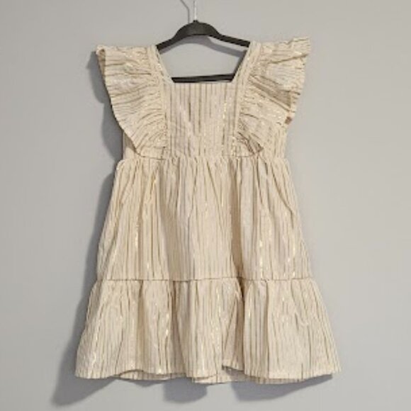 NWT Shimmering Gold Frill-Trimmed Dress - Size 2T - Picture 2 of 7